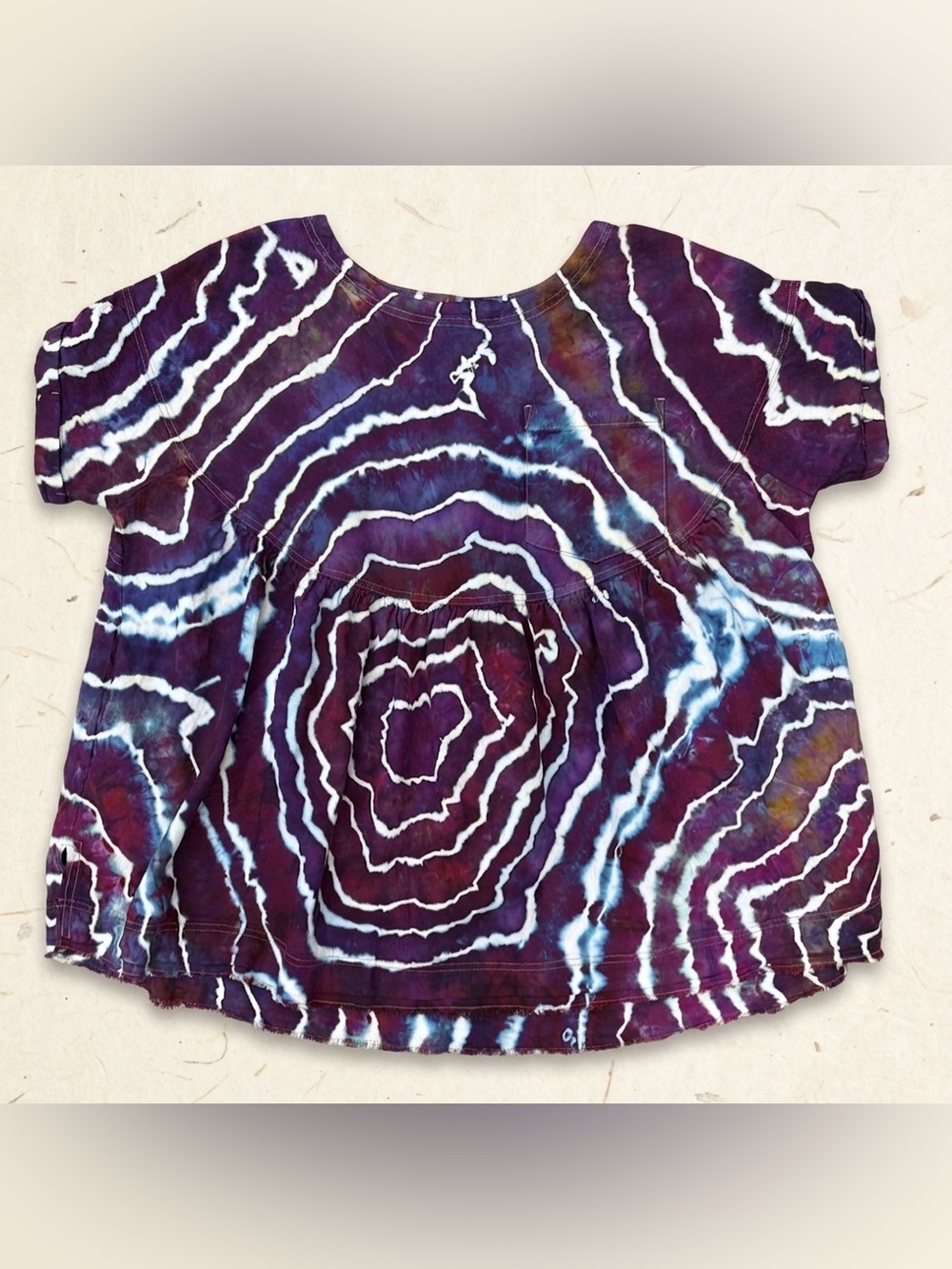We The Free Ice Dyed Moon City Short Sleeve Linen Blend Tunic